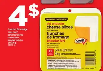 Maxi TRANCHES DE FROMAGE SANS NOM | cheese slices, 210/230 g offer