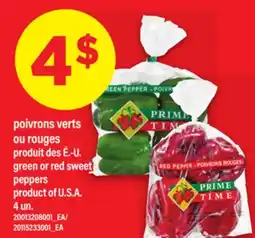 Maxi POIVRONS VERTS OU ROUGES | GREEN OR RED SWEET PEPPERS, 4 un offer