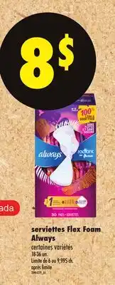 Maxi SERVIETTES FLEX FOAM ALWAYS, 18-36 un offer