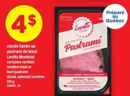 Maxi VIANDE FUMÉE OU PASTRAMI DE BŒUF LEVITTS MONTRÉAL | smoked meat or beef pastrami, 150 g offer