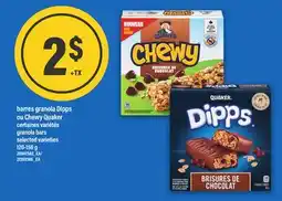 Maxi BARRES GRANOLA DIPPS OU CHEWY QUAKER | granola bars, 120-156 g offer