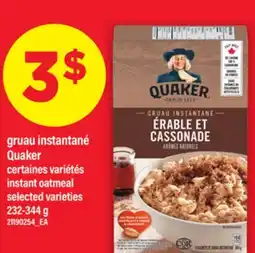 Maxi GRUAU INSTANTANÉ QUAKER | INSTANT OATMEAL, 232-344 g offer
