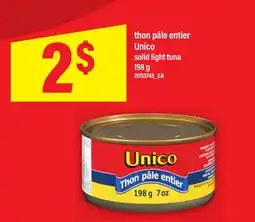 Maxi THON PÂLE ENTIER UNICO | solid light tuna, 198 g offer