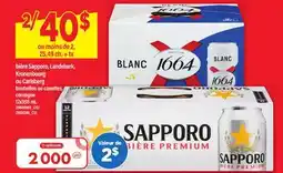 Maxi BIÈRE SAPPORO, LANDSHARK, KRONENBOURG OU CARLSBERG, 12x355 mL offer
