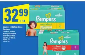 Maxi COUCHES EMBALLAGE ÉCONO PAMPERS | ECONO PACK DIAPERS, size N-8, 58-180 un offer