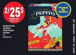 Maxi BOISSON DE MALT ALCOOLISÉE PEPITO SANGRIA CONSIGNE, 3 L offer