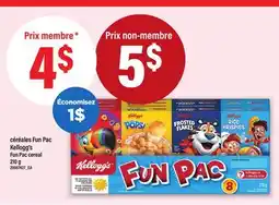 Maxi CÉRÉALES FUN PAC KELLOGG'S | céréales Fun Pac, 210 g offer