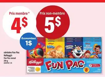 Maxi CÉRÉALES FUN PAC KELLOGG'S | céréales Fun Pac, 210 g offer