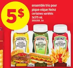 Maxi ENSEMBLE TRIO POUR PIQUE-NIQUE HEINZ, 3x375 mL offer
