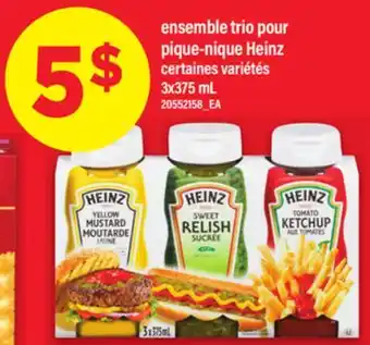 Maxi ENSEMBLE TRIO POUR PIQUE-NIQUE HEINZ, 3x375 mL offer