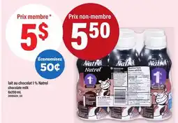 Maxi LAIT AU CHOCOLAT 1 % NATREL | chocolate milk, 6x200 mL offer