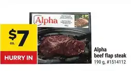 Giant Tiger Alpha beef flap steak offer