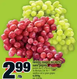 Super C raisins rouges ou verts sans pépins | seedless red or green grapes offer