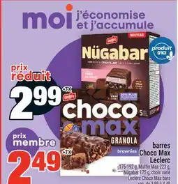 Super C BARRES CHOCO MAX LECLERC | LECLERC CHOCO MAX BARS offer