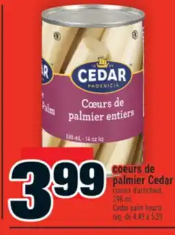 Super C Cedar coeurs de palmier coeurs d'artichaut | palm hearts Cedar offer