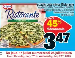 Super C pizza croûte mince Ristorante | Ristorante thin crust pizza offer