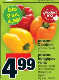 Super C poivrons 3 couleurs, poivrons biologiques variés / peppers offer