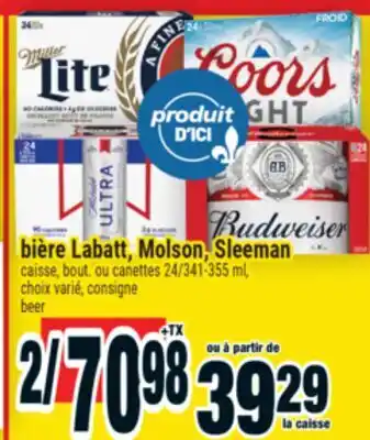 Super C BIÈRE LABATT, MOLSON, SLEEMAN | BEER offer