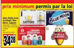 Super C BIÈRE STELLA AROIS, ARCHIBALD, BLUE MOON, SAPPORO | BEER offer