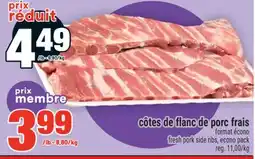 Super C CÔTES DE FLANC DE PORC FRAIS | FRESH PORK SIDE RIBS offer