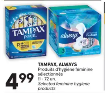 Brunet TAMPAX,ALWAYS Produits d'hygiène féminine sélectionnés offer
