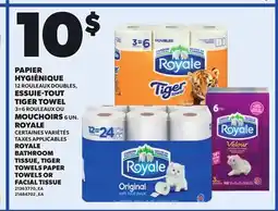Provigo ROYALE BATHROOM TISSUE, TIGER TOWELS PAPER TOWELS OR FACIAL TISSUE offer