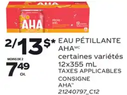 Provigo EAU PÉTILLANTE AHA, 12x355 mL offer