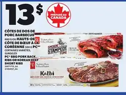 Provigo PC BBQ PORK BACK RIBS, 680 G OR KOREAN BEEF SHORT RIBS, 500 G offer
