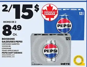 Provigo PEPSI SOFT DRINKS, 12X355 ML offer