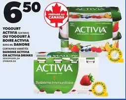 Provigo DANONE ACTIVIA, 12X100 G OR ACTIVIA DRINKS, 8X93 ML offer