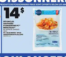 Provigo PC BLUE MENU WILD ARGENTINIAN SCALLOPS, 400 G offer