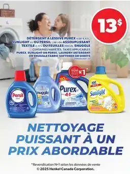 Provigo PUREX, SUNLIGHT OR PERSIL LAUNDRY DETERGENT OR SNUGGLE FABRIC SOFTENER OR SHEETS offer