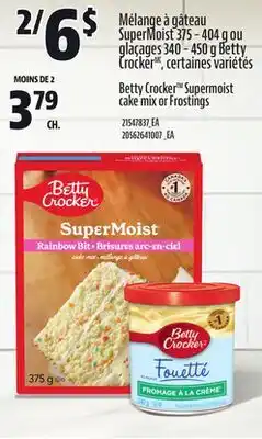 Provigo BETTY CROCKER SUPERMOIST CAKE MIX, 375 – 404 G OR FROSTINGS, 340 – 450 G offer