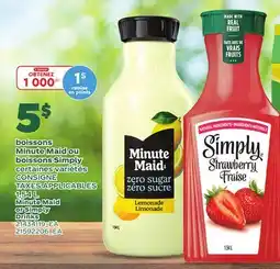 Provigo MINUTE MAID OR SIMPLY DRINKS, 1.54 L offer