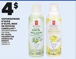 Provigo PC OLIVE, COCONUT OR CANOLA OIL SPRAYS, 120-170 ML offer