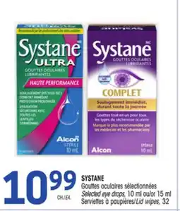 Uniprix SYSTANE Gouttes oculaires sélectionnées/Selected eye drops, Serviettes à paupières/Lid wipes offer