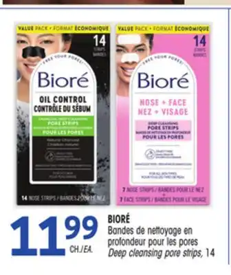 Uniprix BIORÉ Bandes de nettoyage en profondeur pour les pores / Deep cleansing pore strips offer