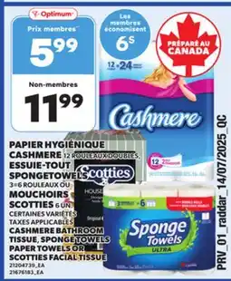 Provigo CASHMERE BATHROOM TISSUE, SPONGE TOWELS PAPER TOWELS OR SCOTTIES FACIAL TISSUE offer