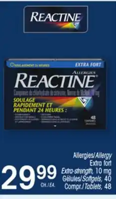 Uniprix REACTINE Allergies/Allergy, Extra fort/Extra-strength, 10 mg offer