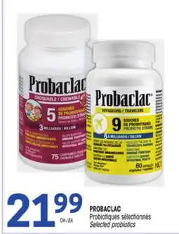 Uniprix PROBACLAC Probiotiques sélectionnés / Selected probiotics offer