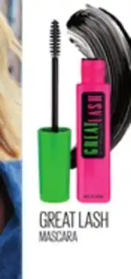 Uniprix MAYBELLINE NEW YORK GREAT LASH MASCARA Maquillage sélectionné/Selected makeup products offer
