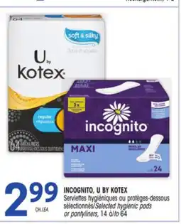 Uniprix INCOGNITO, U BY KOTEX offer