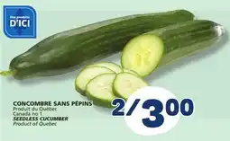 Marché Bonichoix SEEDLESS CUCUMBER offer