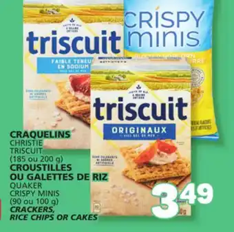 Marché Bonichoix CHRISTIE TRISCUIT (185 or 200 g) or QUAKER CRISPY MINIS (90 or 100 g) CRACKERS, RICE CHIPS OR CAKES offer