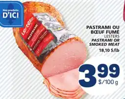 Marché Bonichoix LESTERS PASTRAMI OR SMOKED MEAT offer