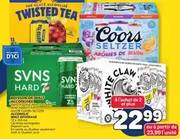 Marché Bonichoix TWISTED TEA, WHITE CLAW, SVNS HARD 7-UP OR COORS SELTZER ALCOHOLIC MALT BEVERAGE offer