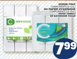 Marché Bonichoix COMPLIMENTS 6 rolls or COMPLIMENTS 12 rolls PAPER TOWELS OR BATHROOM TISSUE offer