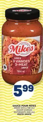Marché Bonichoix MIKES (410 to 700 mL) or GIORGIO RISTORANTE (900 mL) PASTA SAUCE offer