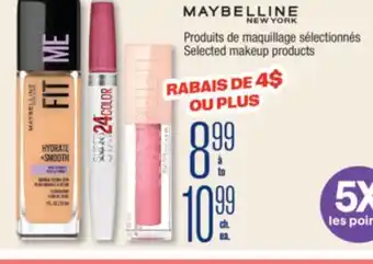 Jean Coutu MAYBELLINE Selected makeup products offer