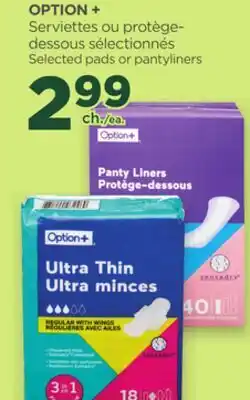 Proxim OPTION + Selected pads or pantyliners offer